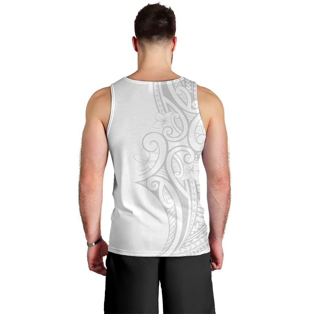 Polynesia White Sunday Men Tank Top Plumeria Polynesian Tribal Grey Color - Polynesian Pride