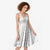 Polynesia White Sunday Midi Dress Plumeria Polynesian Tribal Grey Color - Polynesian Pride