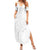 Polynesia White Sunday Summer Maxi Dress Plumeria Polynesian Tribal Grey Color - Polynesian Pride