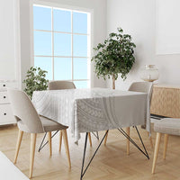 Polynesia White Sunday Tablecloth Plumeria Polynesian Tribal Grey Color - Polynesian Pride