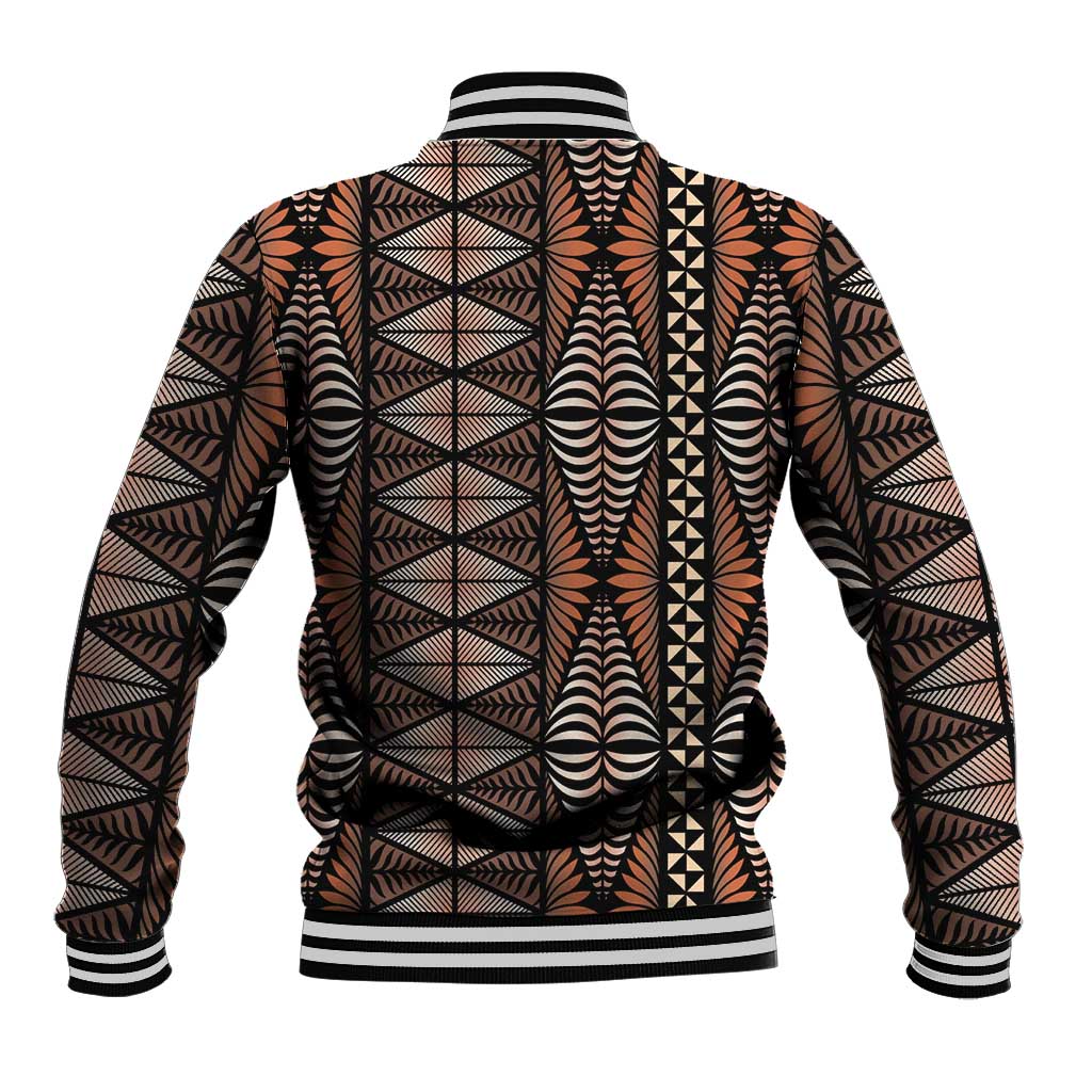 Malo e lelei Tonga Baseball Jacket Tongan Ngatu Vintage Brown - Polynesian Pride