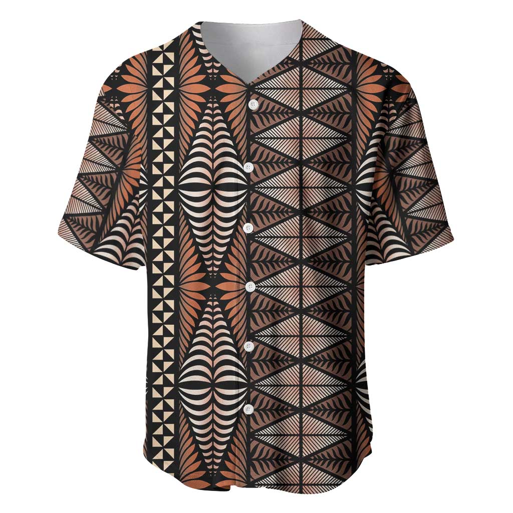 Malo e lelei Tonga Baseball Jersey Tongan Ngatu Vintage Brown - Polynesian Pride