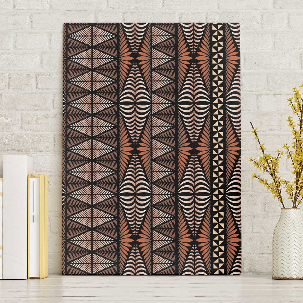 Malo e lelei Tonga Canvas Wall Art Tongan Ngatu Vintage Brown - Polynesian Pride