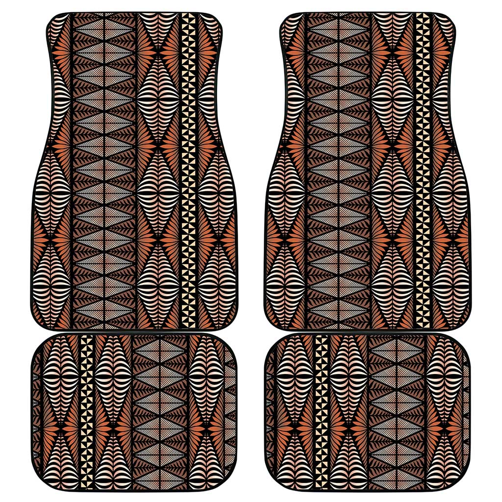 Malo e lelei Tonga Car Mats Tongan Ngatu Vintage Brown - Polynesian Pride