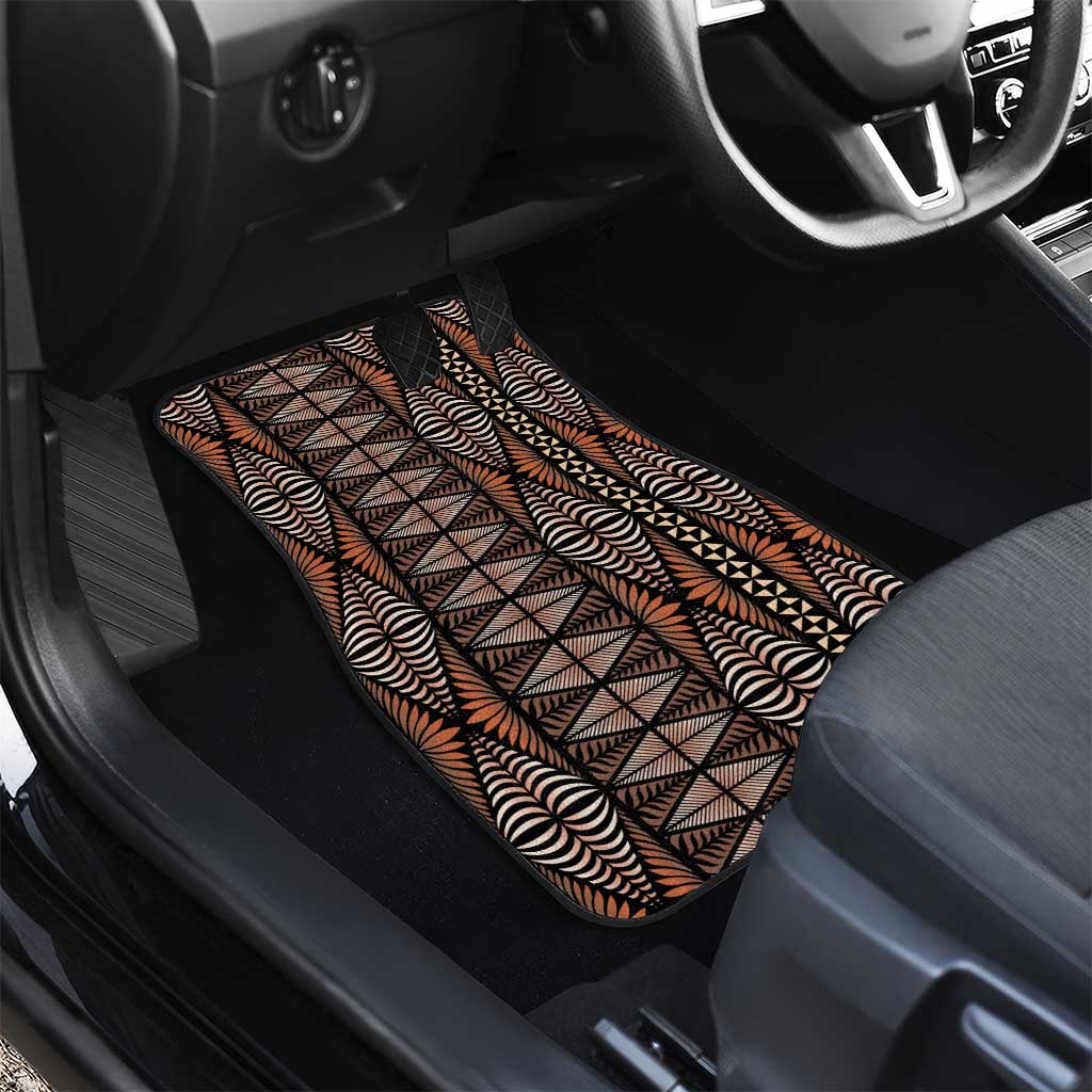 Malo e lelei Tonga Car Mats Tongan Ngatu Vintage Brown - Polynesian Pride