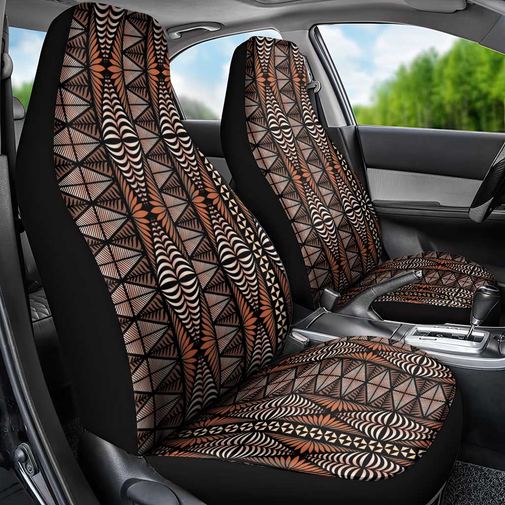 Malo e lelei Tonga Car Seat Cover Tongan Ngatu Vintage Brown - Polynesian Pride