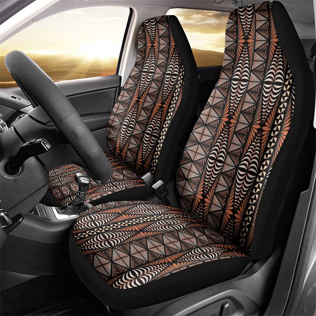 Malo e lelei Tonga Car Seat Cover Tongan Ngatu Vintage Brown - Polynesian Pride