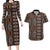 Malo e lelei Tonga Couples Matching Long Sleeve Bodycon Dress and Hawaiian Shirt Tongan Ngatu Vintage Brown - Polynesian Pride