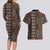 Malo e lelei Tonga Couples Matching Long Sleeve Bodycon Dress and Hawaiian Shirt Tongan Ngatu Vintage Brown - Polynesian Pride