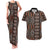 Malo e lelei Tonga Couples Matching Tank Maxi Dress and Hawaiian Shirt Tongan Ngatu Vintage Brown - Polynesian Pride