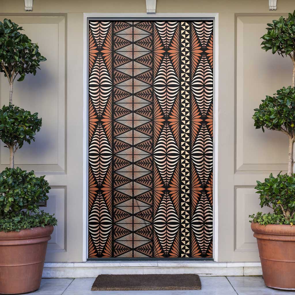 Malo e lelei Tonga Door Cover Tongan Ngatu Vintage Brown - Polynesian Pride