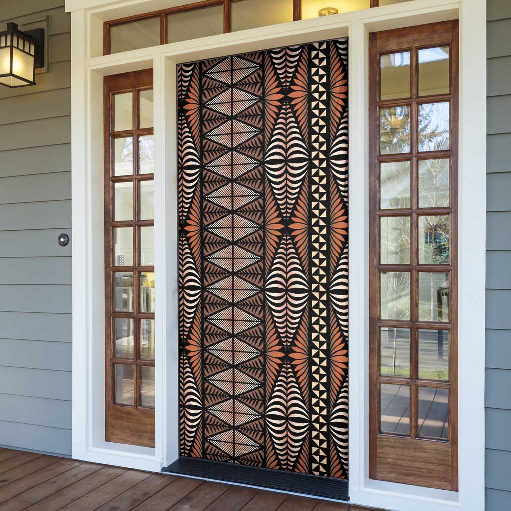 Malo e lelei Tonga Door Cover Tongan Ngatu Vintage Brown - Polynesian Pride