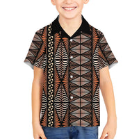 Malo e lelei Tonga Family Matching Long Sleeve Bodycon Dress and Hawaiian Shirt Tongan Ngatu Vintage Brown - Polynesian Pride