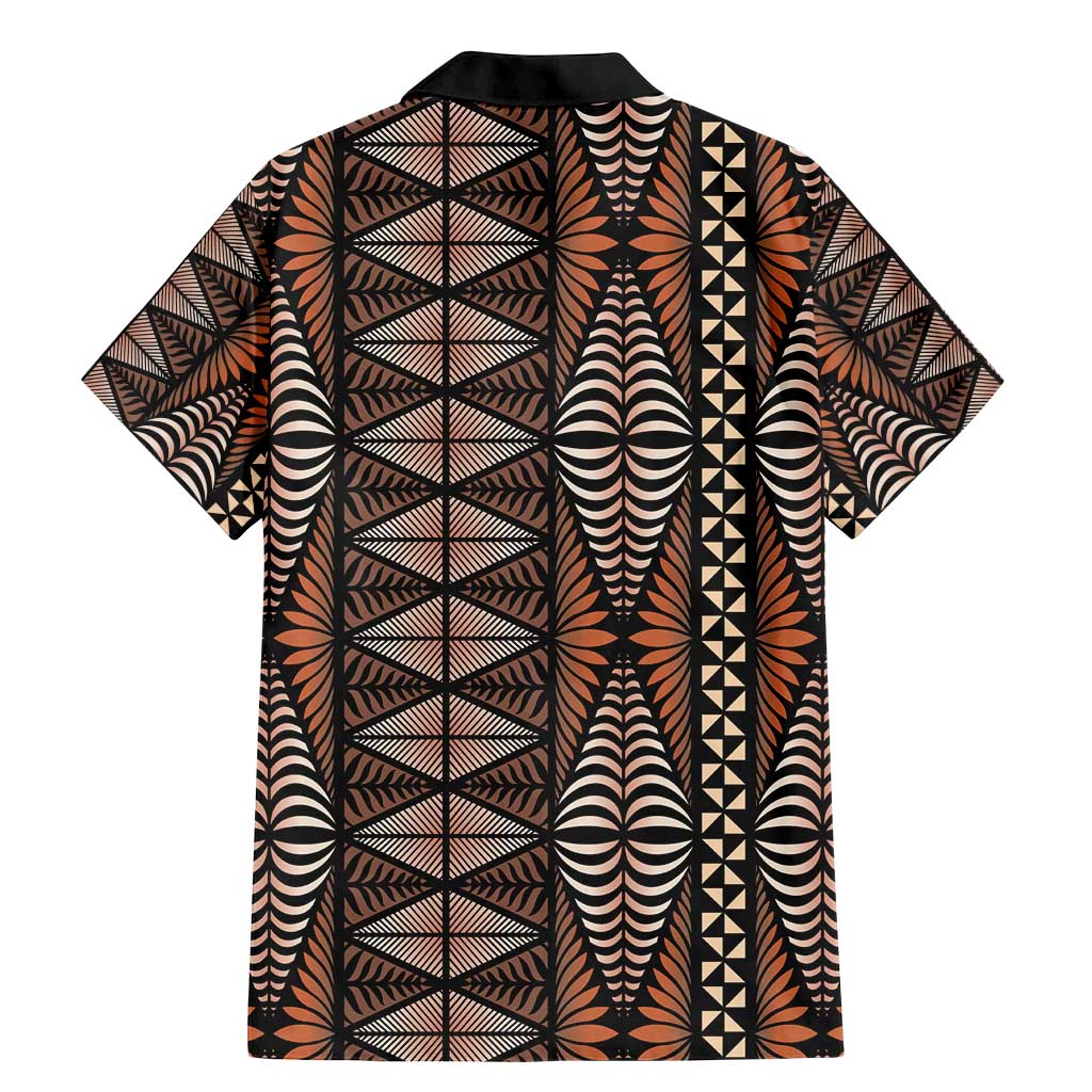 Malo e lelei Tonga Family Matching Mermaid Dress and Hawaiian Shirt Tongan Ngatu Vintage Brown - Polynesian Pride