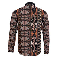 Malo e lelei Tonga Family Matching Off The Shoulder Long Sleeve Dress and Hawaiian Shirt Tongan Ngatu Vintage Brown - Polynesian Pride