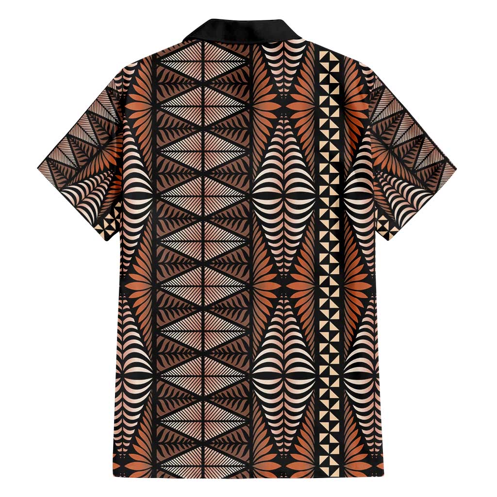 Malo e lelei Tonga Family Matching Off Shoulder Maxi Dress and Hawaiian Shirt Tongan Ngatu Vintage Brown - Polynesian Pride