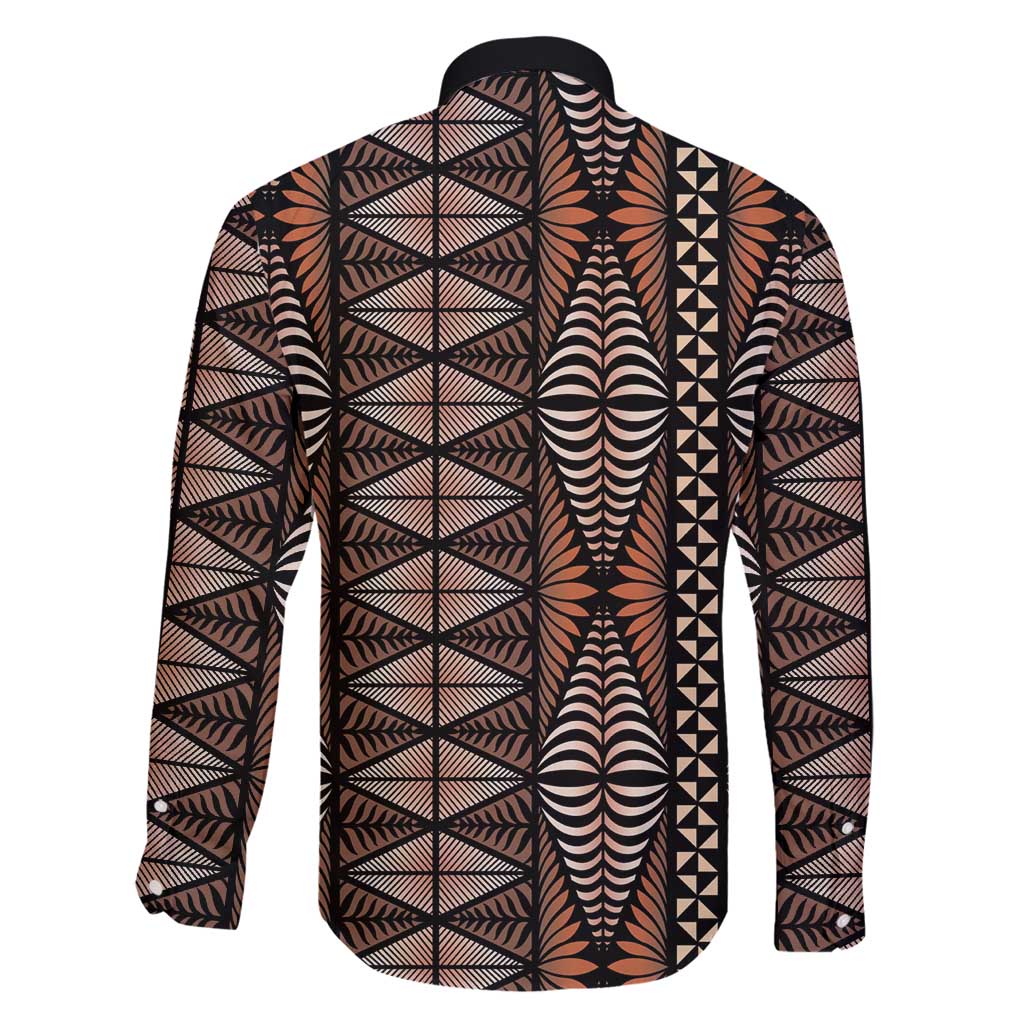 Malo e lelei Tonga Family Matching Off Shoulder Maxi Dress and Hawaiian Shirt Tongan Ngatu Vintage Brown - Polynesian Pride