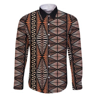 Malo e lelei Tonga Family Matching Off Shoulder Short Dress and Hawaiian Shirt Tongan Ngatu Vintage Brown - Polynesian Pride