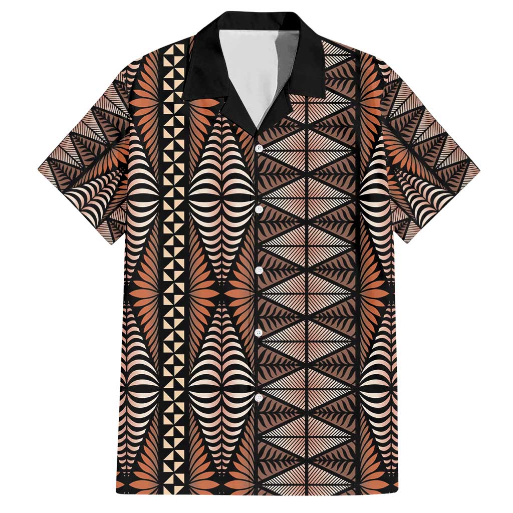 Malo e lelei Tonga Family Matching Short Sleeve Bodycon Dress and Hawaiian Shirt Tongan Ngatu Vintage Brown - Polynesian Pride