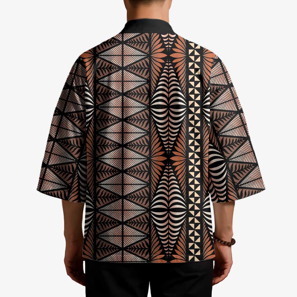 Malo e lelei Tonga Kimono Tongan Ngatu Vintage Brown - Polynesian Pride