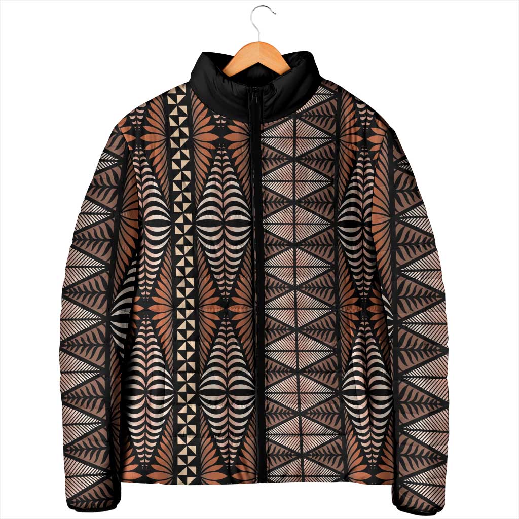 Malo e lelei Tonga Padded Jacket Tongan Ngatu Vintage Brown - Polynesian Pride