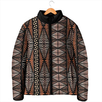 Malo e lelei Tonga Padded Jacket Tongan Ngatu Vintage Brown - Polynesian Pride