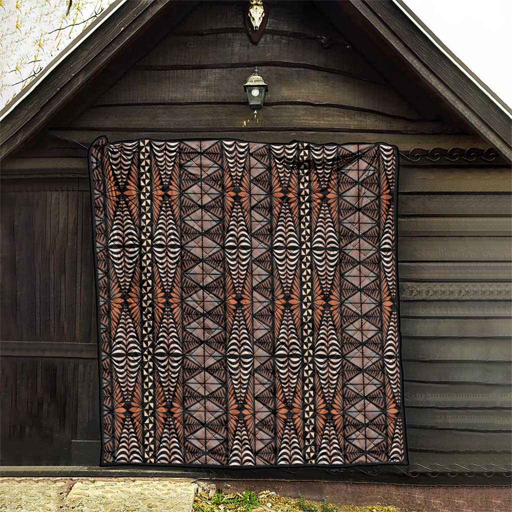 Malo e lelei Tonga Quilt Tongan Ngatu Vintage Brown - Polynesian Pride