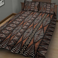 Malo e lelei Tonga Quilt Bed Set Tongan Ngatu Vintage Brown - Polynesian Pride