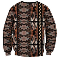 Malo e lelei Tonga Sweatshirt Tongan Ngatu Vintage Brown - Polynesian Pride