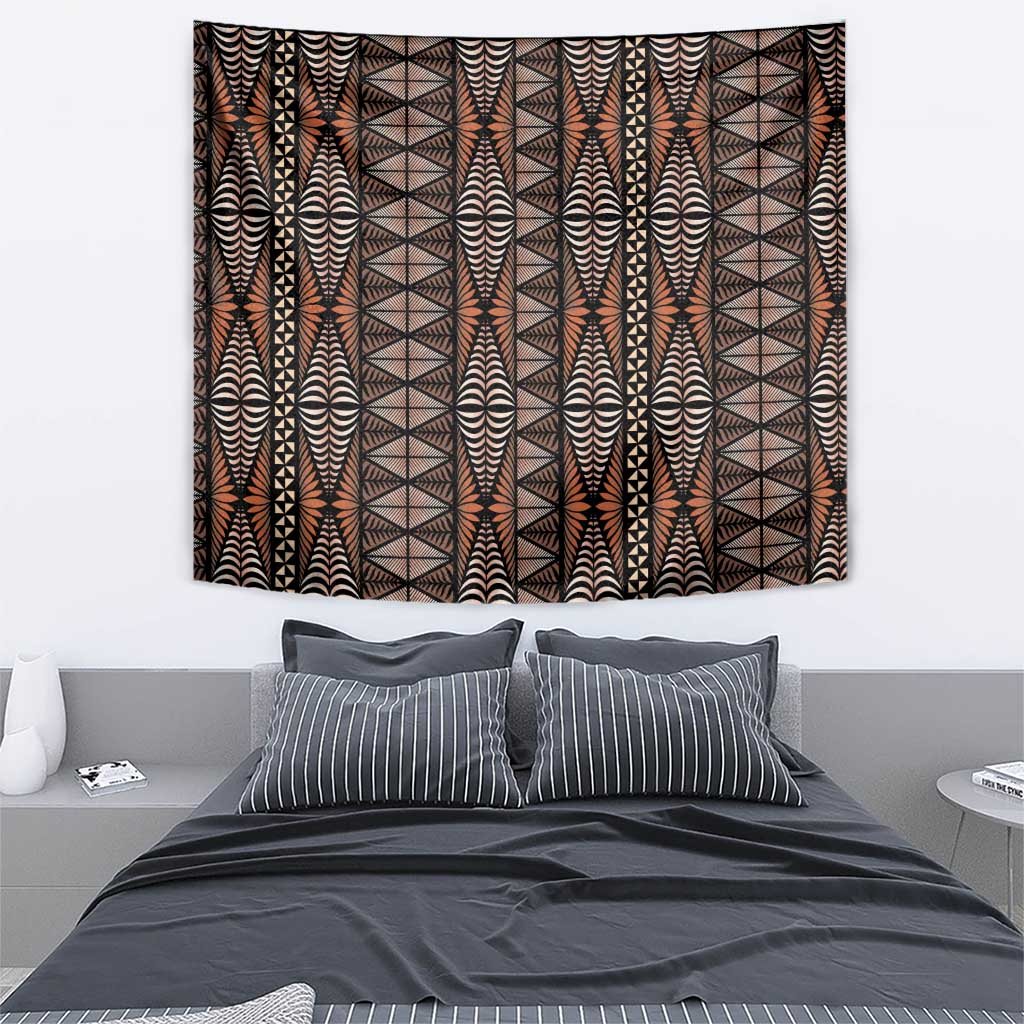 Malo e lelei Tonga Tapestry Tongan Ngatu Vintage Brown - Polynesian Pride