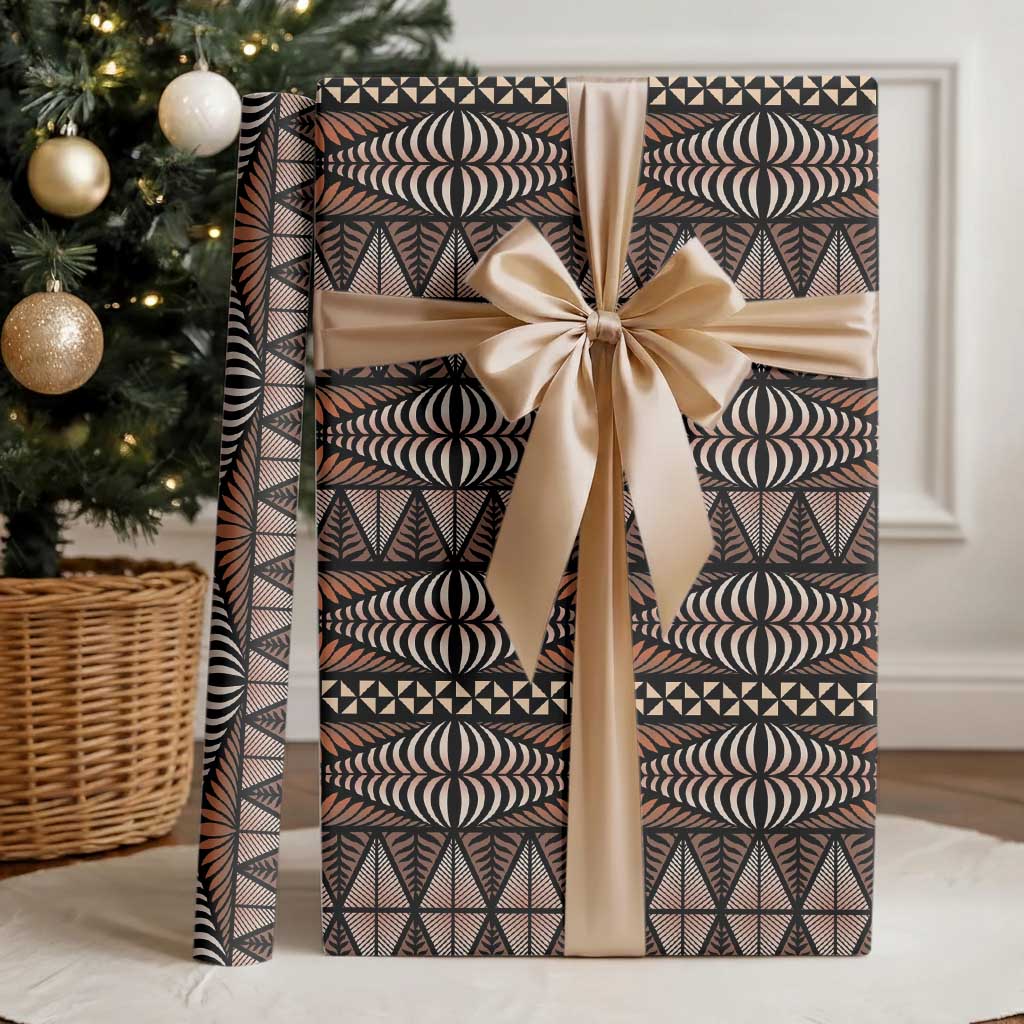 Malo e lelei Tonga Wrapping Paper Tongan Ngatu Vintage Brown - Polynesian Pride