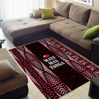 Tonga Rugby Area Rug 2025 Mate Maa Tonga Ngatu Motif - Polynesian Pride