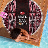 Tonga Rugby Beach Blanket 2025 Mate Maa Tonga Ngatu Motif - Polynesian Pride