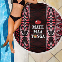 Tonga Rugby Beach Blanket 2025 Mate Maa Tonga Ngatu Motif - Polynesian Pride