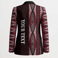 Tonga Rugby Personalised Blazer 2025 Mate Maa Tonga Ngatu Motif - Polynesian Pride
