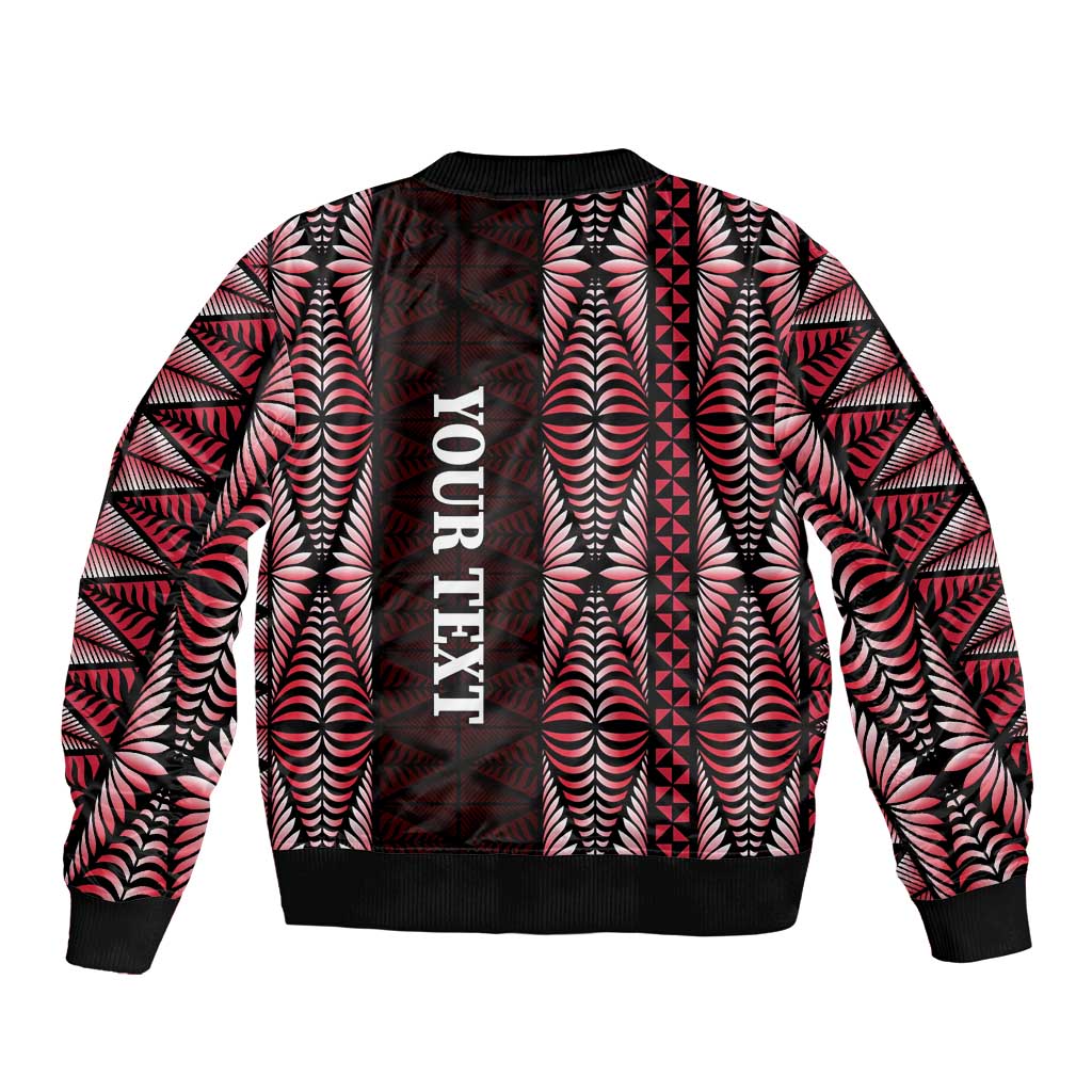 Tonga Rugby Personalised Bomber Jacket 2025 Mate Maa Tonga Ngatu Motif - Polynesian Pride