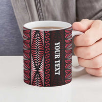 Tonga Rugby Personalised Ceramic Mug 2025 Mate Maa Tonga Ngatu Motif - Polynesian Pride
