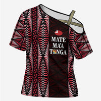 Tonga Rugby Personalised Cross Shoulder Shirt 2025 Mate Maa Tonga Ngatu Motif - Polynesian Pride