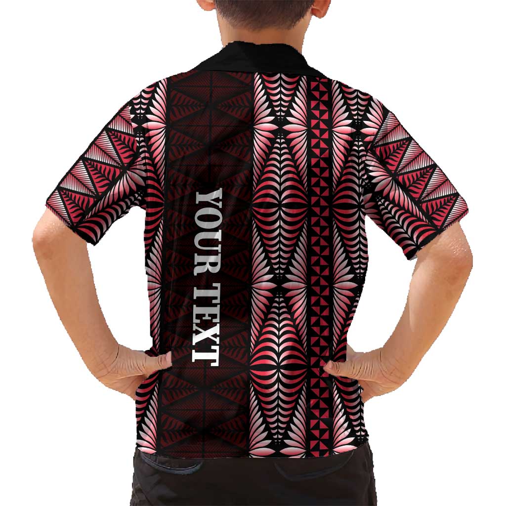 Tonga Rugby Personalised Family Matching Off Shoulder Maxi Dress and Hawaiian Shirt 2025 Mate Maa Tonga Ngatu Motif - Polynesian Pride