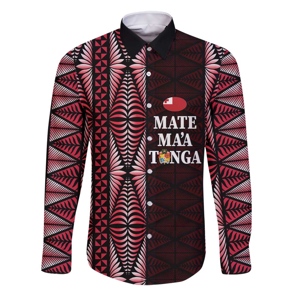 Tonga Rugby Personalised Family Matching Off Shoulder Maxi Dress and Hawaiian Shirt 2025 Mate Maa Tonga Ngatu Motif - Polynesian Pride