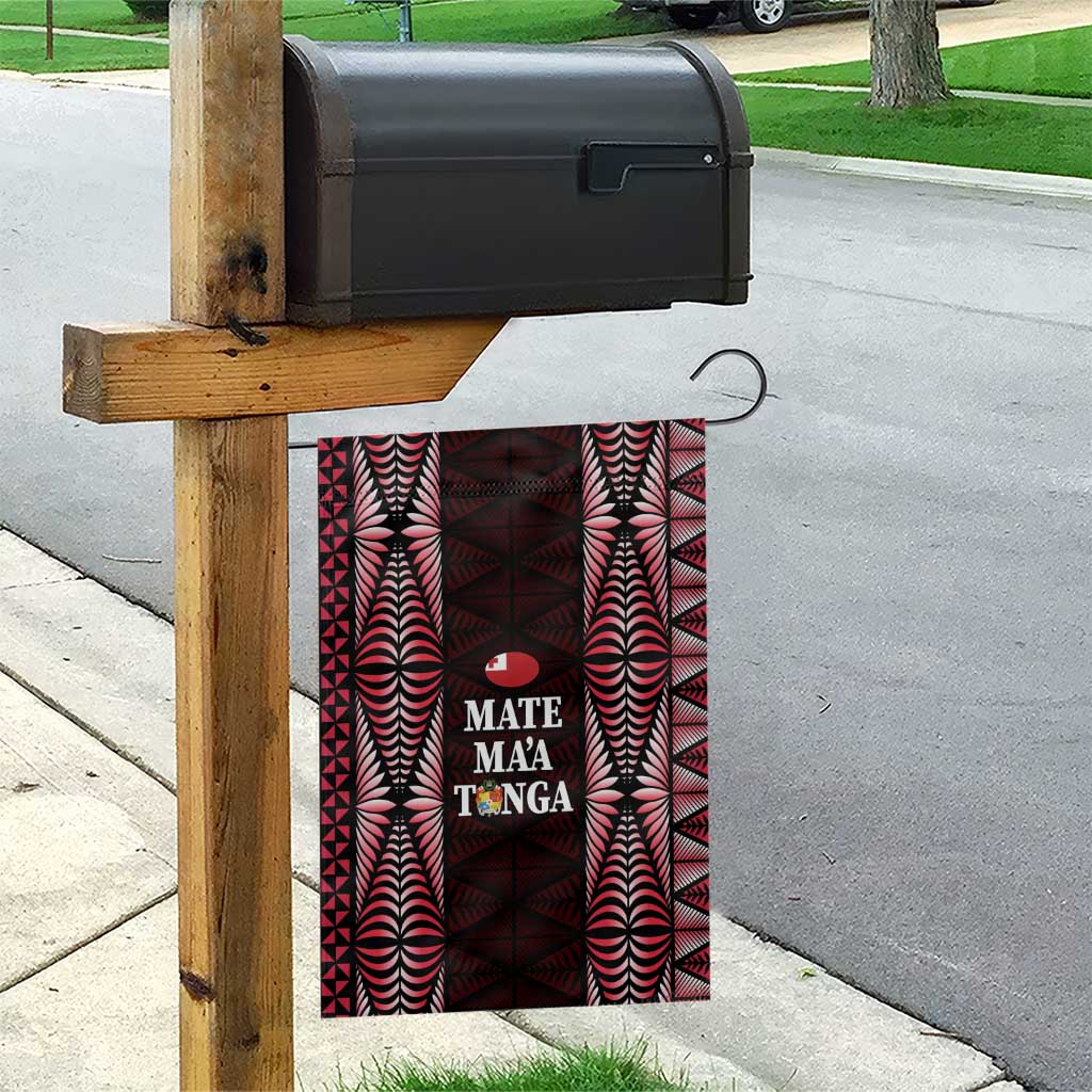 Tonga Rugby Garden Flag 2025 Mate Maa Tonga Ngatu Motif - Polynesian Pride