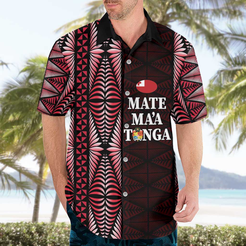 Tonga Rugby Personalised Hawaiian Shirt 2025 Mate Maa Tonga Ngatu Motif - Polynesian Pride