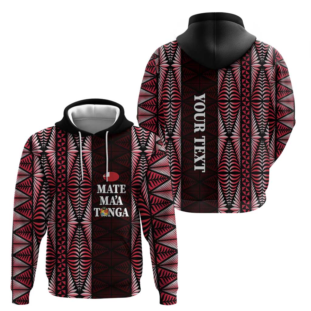 Tonga Rugby Personalised Hoodie 2025 Mate Maa Tonga Ngatu Motif - Polynesian Pride