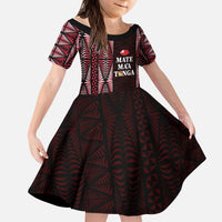 Tonga Rugby Personalised Kid Short Sleeve Dress 2025 Mate Maa Tonga Ngatu Motif - Polynesian Pride