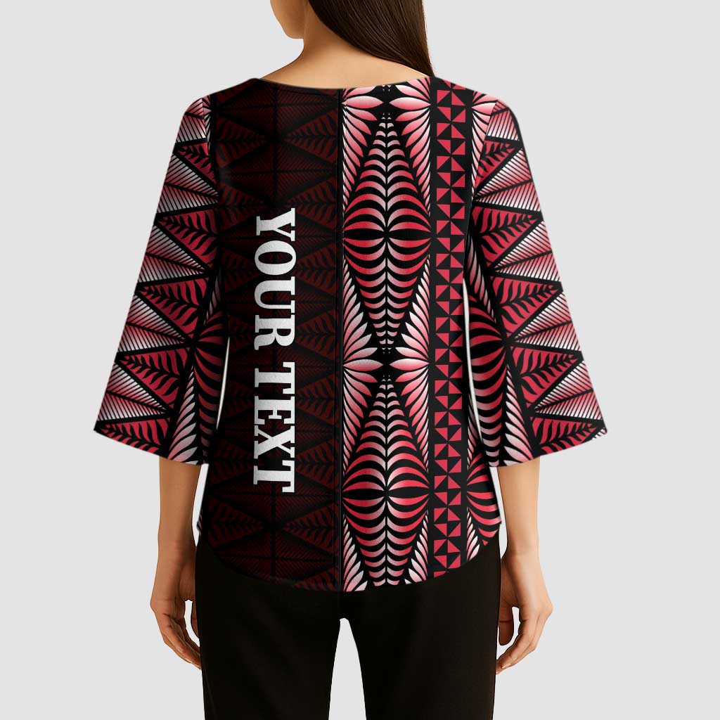 Tonga Rugby Personalised Kimono Sleeve Blouse 2025 Mate Maa Tonga Ngatu Motif - Polynesian Pride