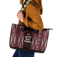 Tonga Rugby Leather Tote Bag 2025 Mate Maa Tonga Ngatu Motif - Polynesian Pride