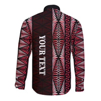 Tonga Rugby Personalised Long Sleeve Button Shirt 2025 Mate Maa Tonga Ngatu Motif - Polynesian Pride