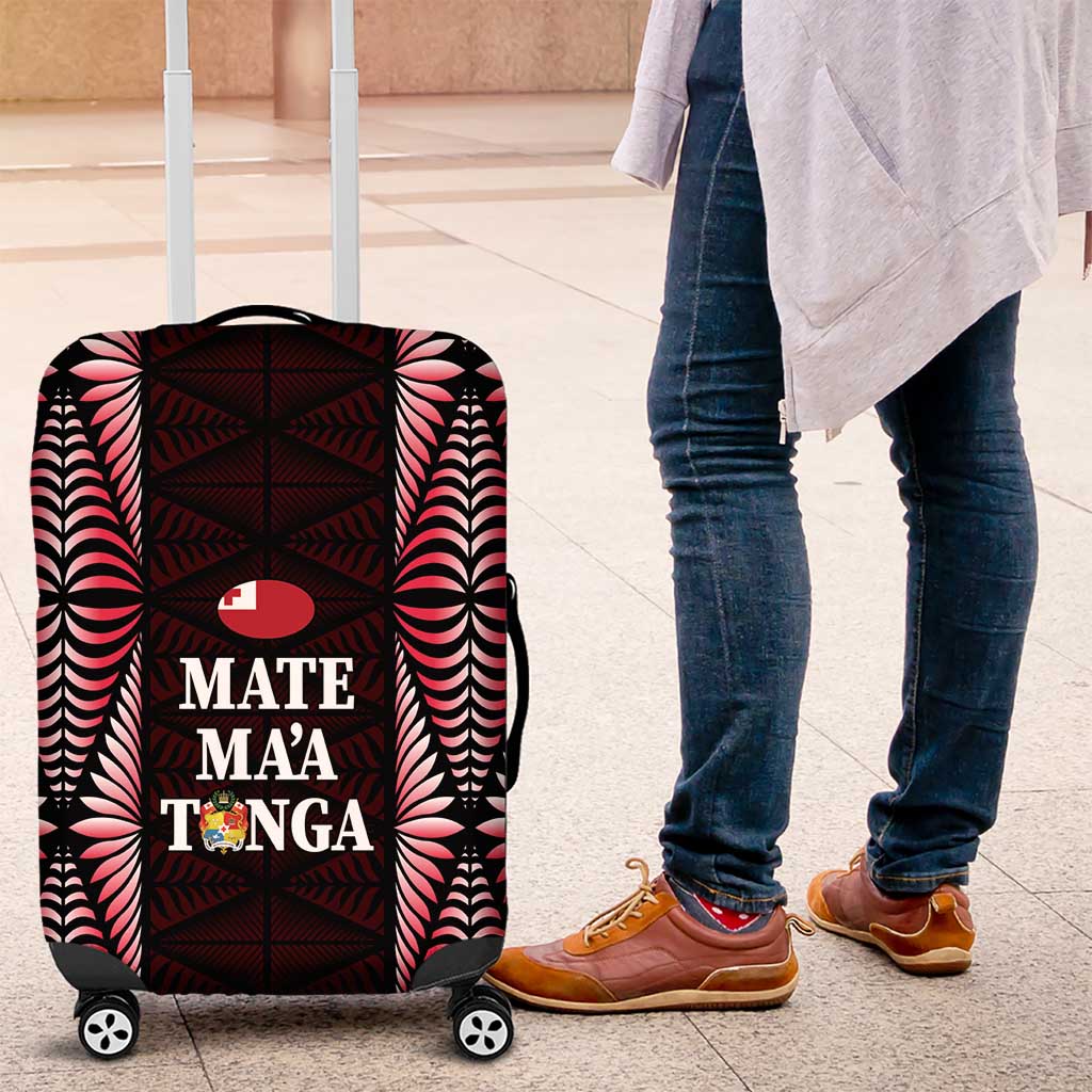 Tonga Rugby Luggage Cover 2025 Mate Maa Tonga Ngatu Motif - Polynesian Pride