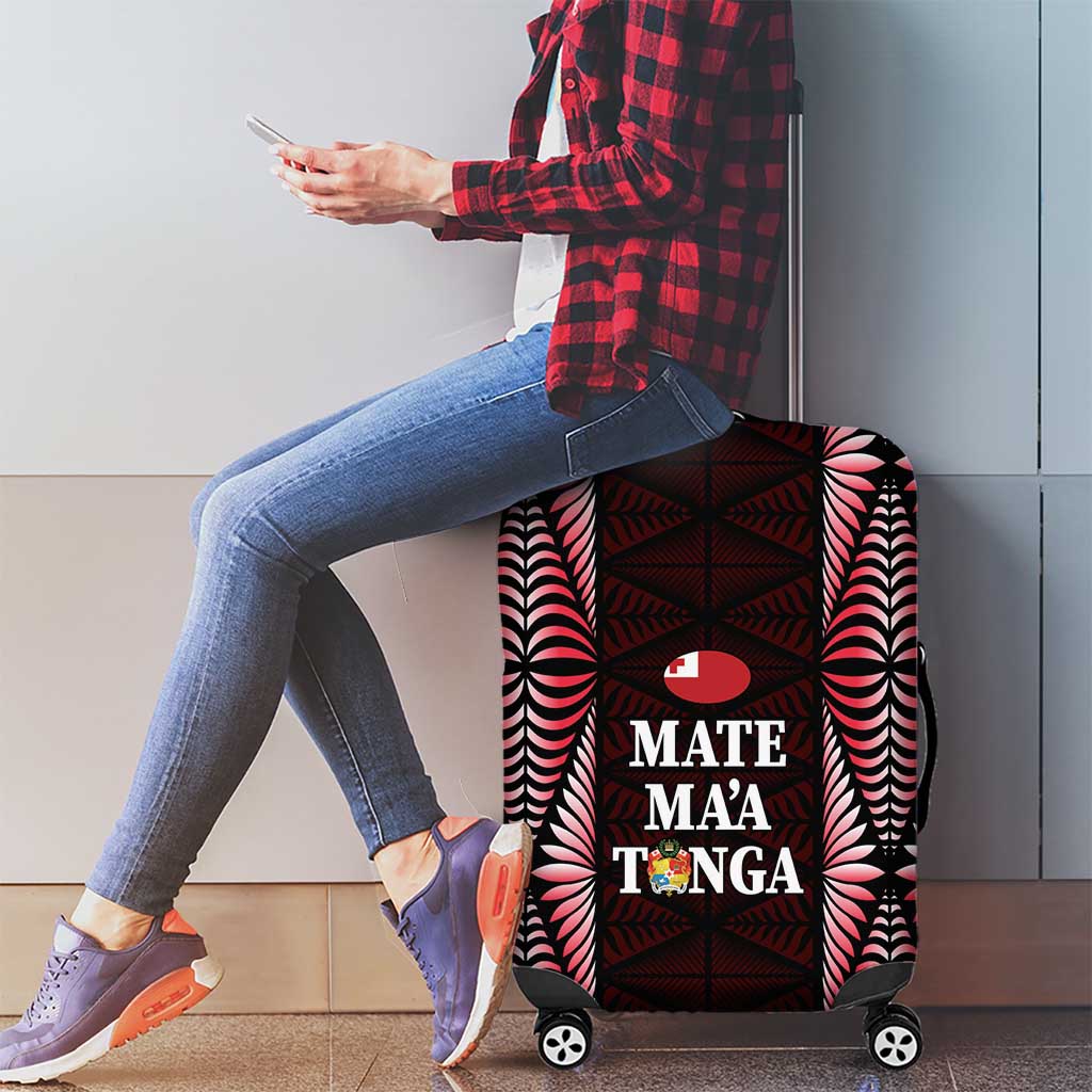 Tonga Rugby Luggage Cover 2025 Mate Maa Tonga Ngatu Motif - Polynesian Pride