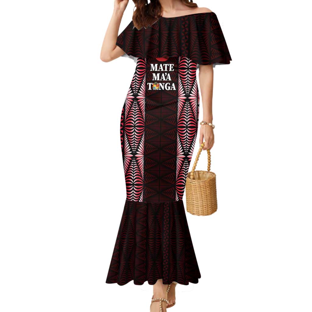 Tonga Rugby Personalised Mermaid Dress 2025 Mate Maa Tonga Ngatu Motif - Polynesian Pride
